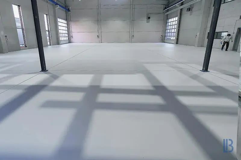Gewerbeboden mit Glanzfinish – Epoxidharz Bodenbeschichtung mit glänzender Versiegelung